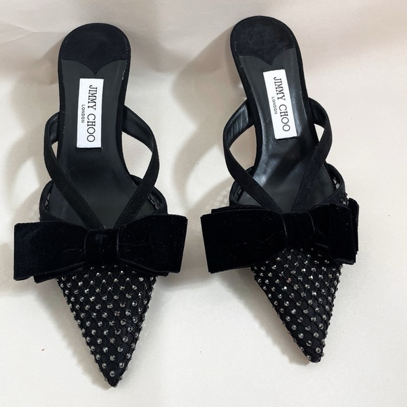 JIMMY CHOO Flaca Mule 50 Crystal kitten Heels - Picture 7 of 9